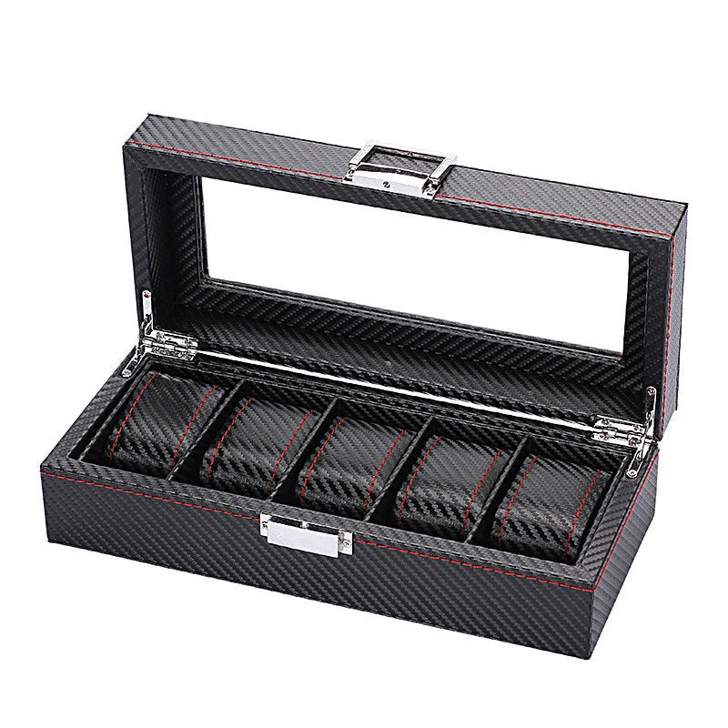 Boîte à Montres en Carbone fond blanc