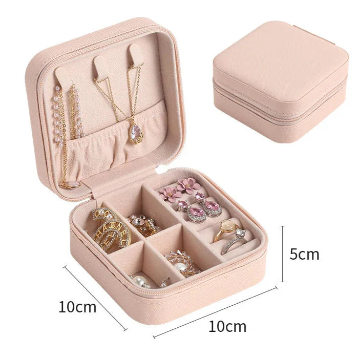 Portagioie Da Viaggio In Pelle PU Con 6 Sacchetti In Velluto – Organizer Per Gioielli, Regalo Per Donne E Ragazze (Beige) - 3