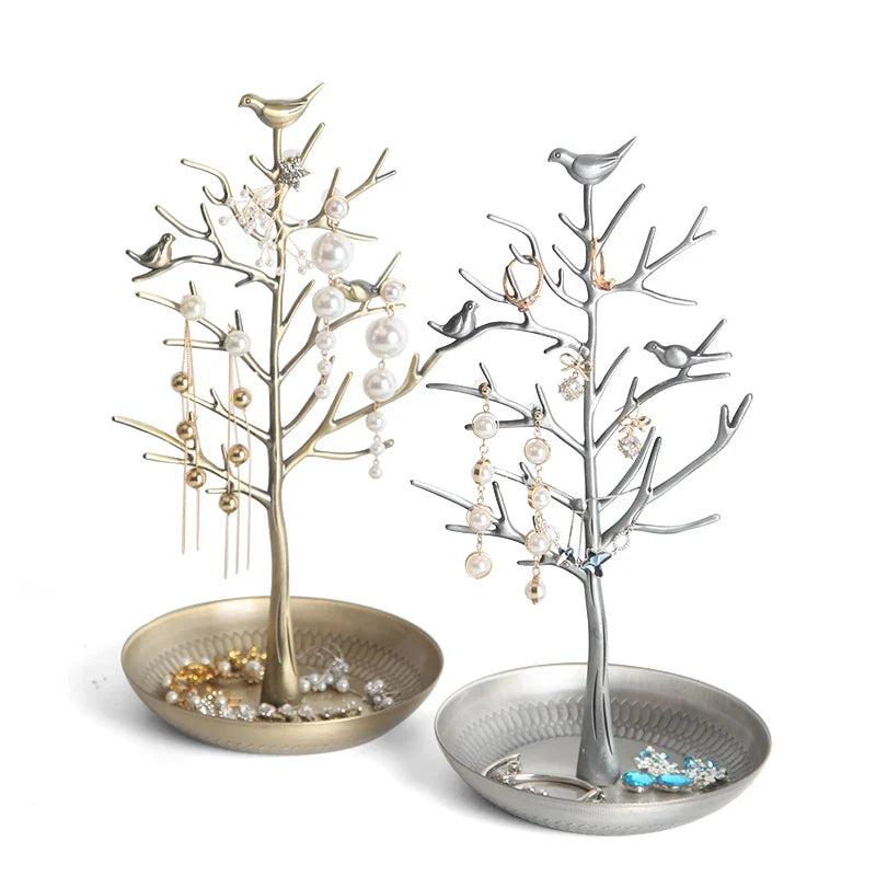 Porte-bijoux arbre argent bronze