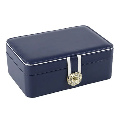 boite à bijoux cuir bleu fermé