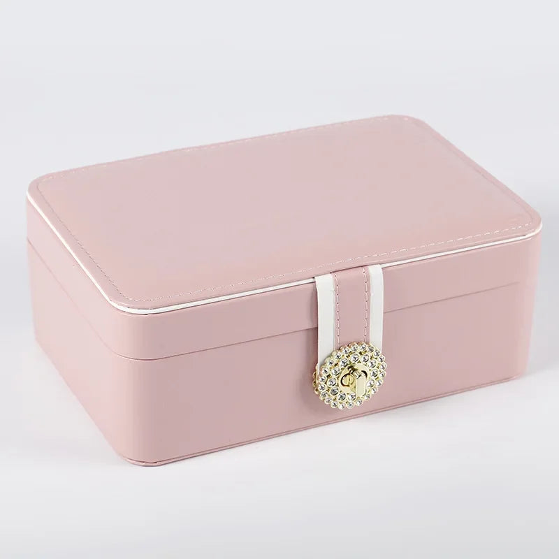 boite à bijoux cuir rose fermé
