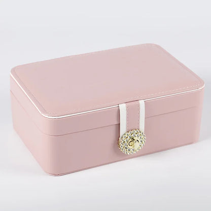 boite à bijoux cuir rose fermé
